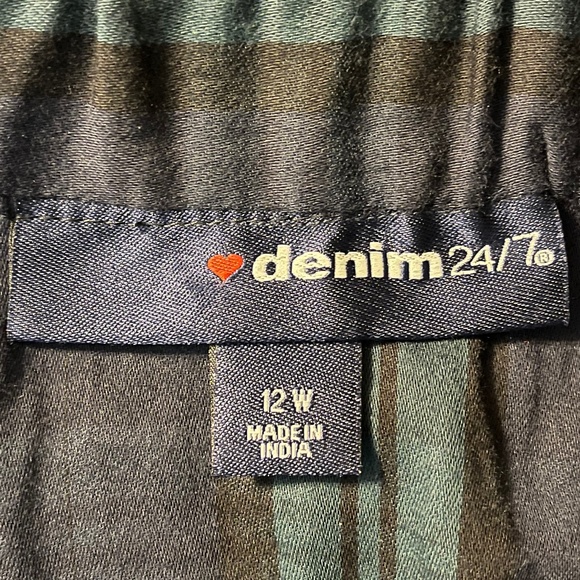 Demin 24/7 off the shoulder blue plaid shirt size 12w - Picture 4 of 4